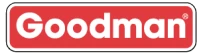 Red And White Rectangular Goodman Logo With A Gray Outline.
