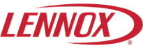 Red &Quot;Lennox&Quot; Text Logo With An Oval Swoosh Design.